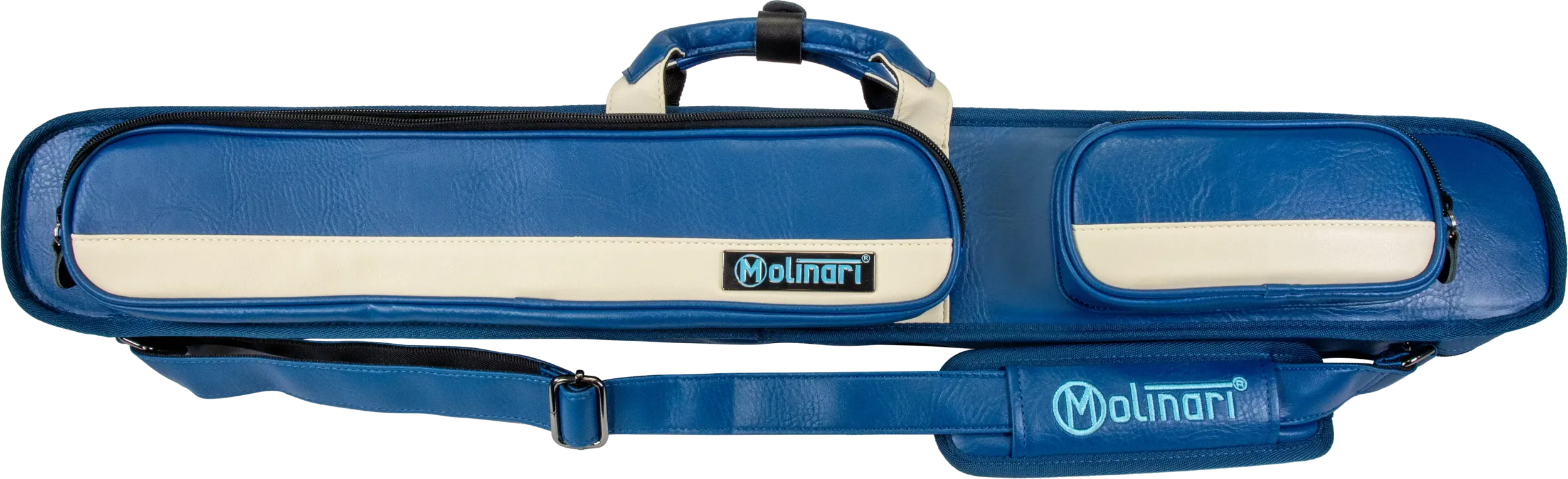 Molinari Retro Cue Bag Blue/Beige 2B/4S front
