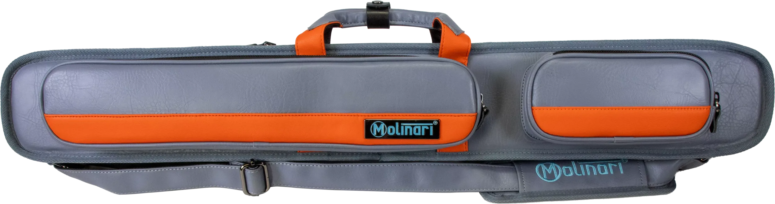 Molinari Retro Cue Bag Grey/Orange 2B/4S front