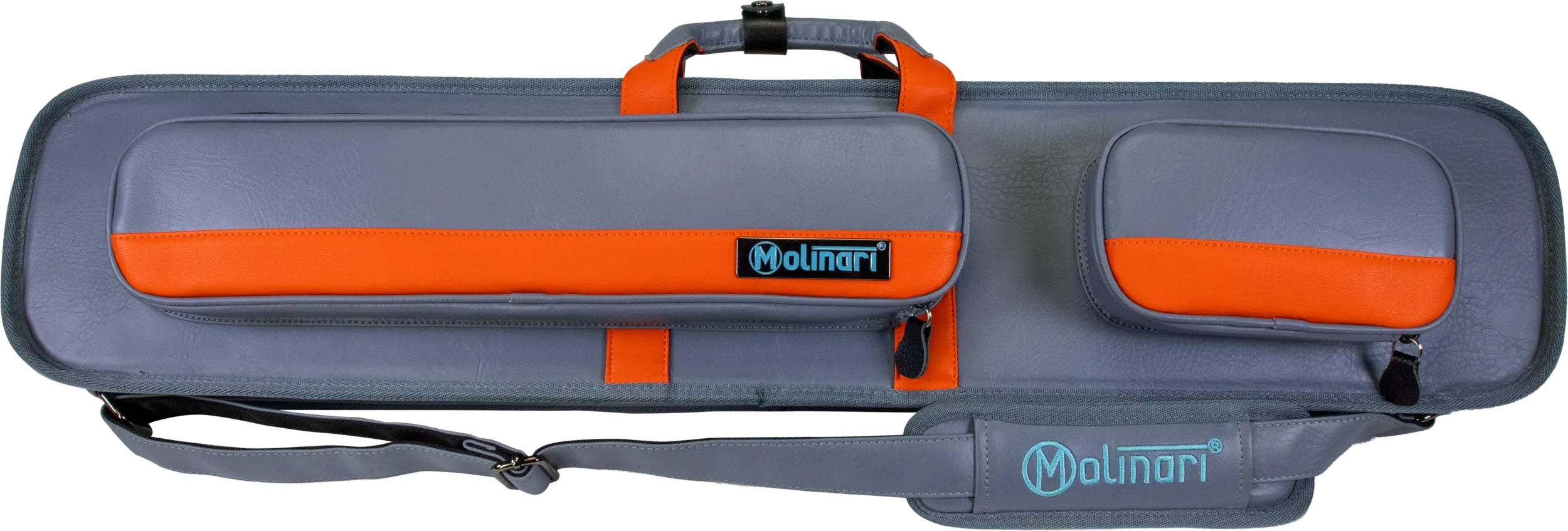 Molinari Retro Cue Bag Grey/Orange 3B/6S front