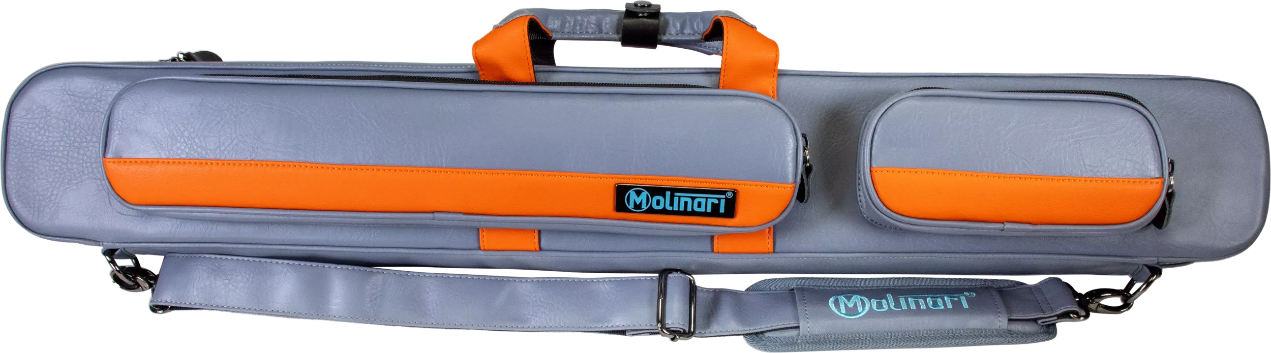 Molinari Retro Flat Bag Grey/Orange 2B/4S front