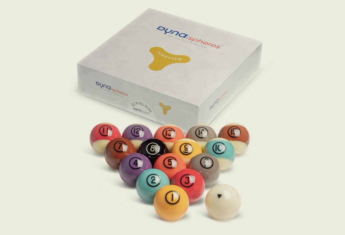 Pool Tungsten 57.2mm 16 balls incl. cue-ball (2 black triangles)