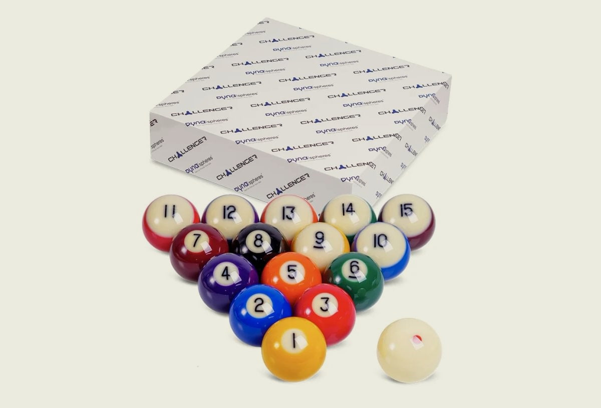 Pool Challenger 57.2mm 16 balls incl. cue-ball (2 black triangles)